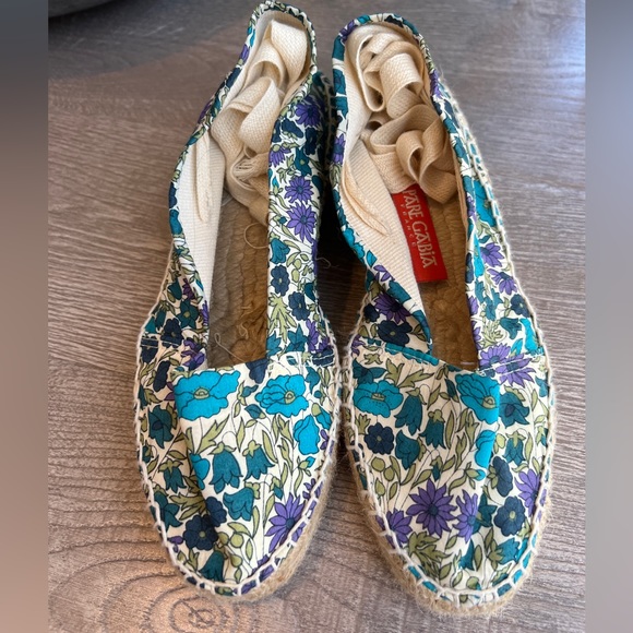 Pare Gabia Espadrille Wedge with Lace-up - Liberty London Floral Print - Size 7 - Picture 2 of 8